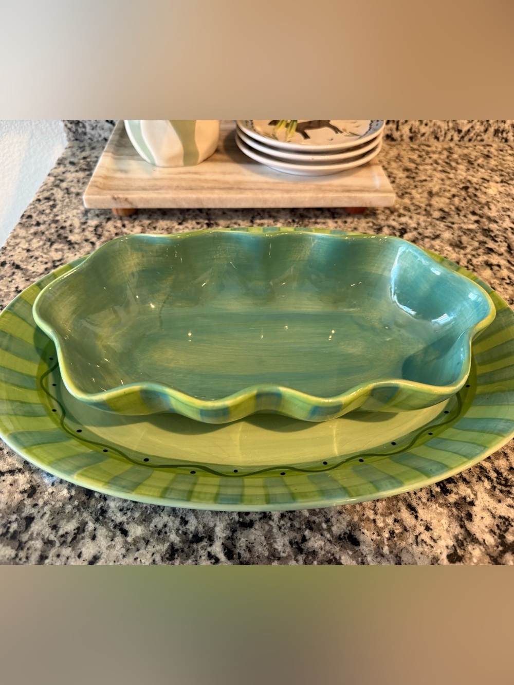 Southern Living At Home Gail Pittman Provence Platter and Ruffle Bowl